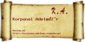 Korponai Adelmár névjegykártya